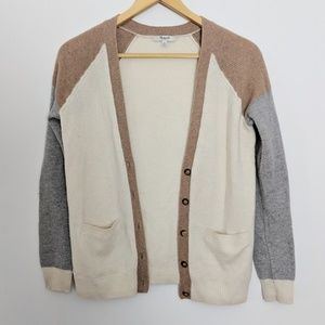 💙4/$20 Madewell Colorblock Merino Wool Cardigan Sweater